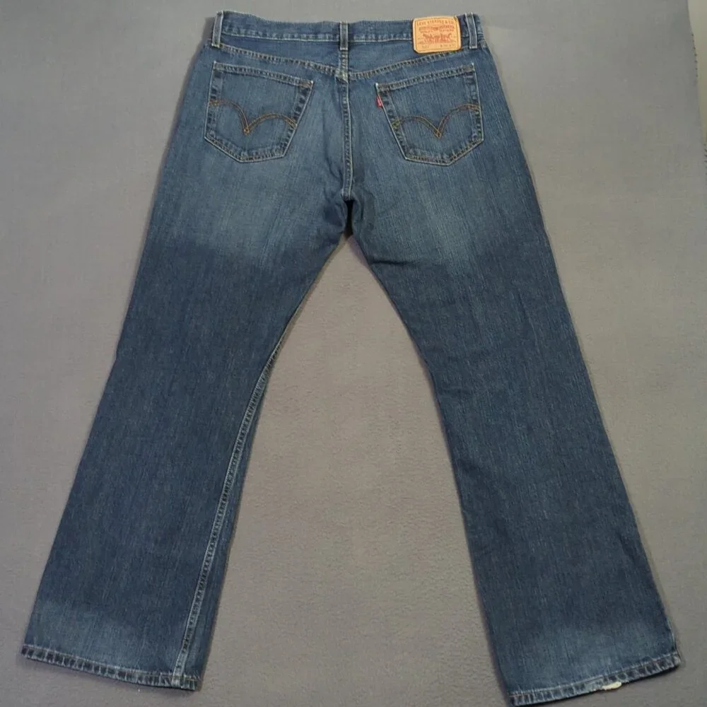 Levi's Jeans Men's 36x32 Blue 527 Slim Fit Boot Cut Denim Uneven Hems